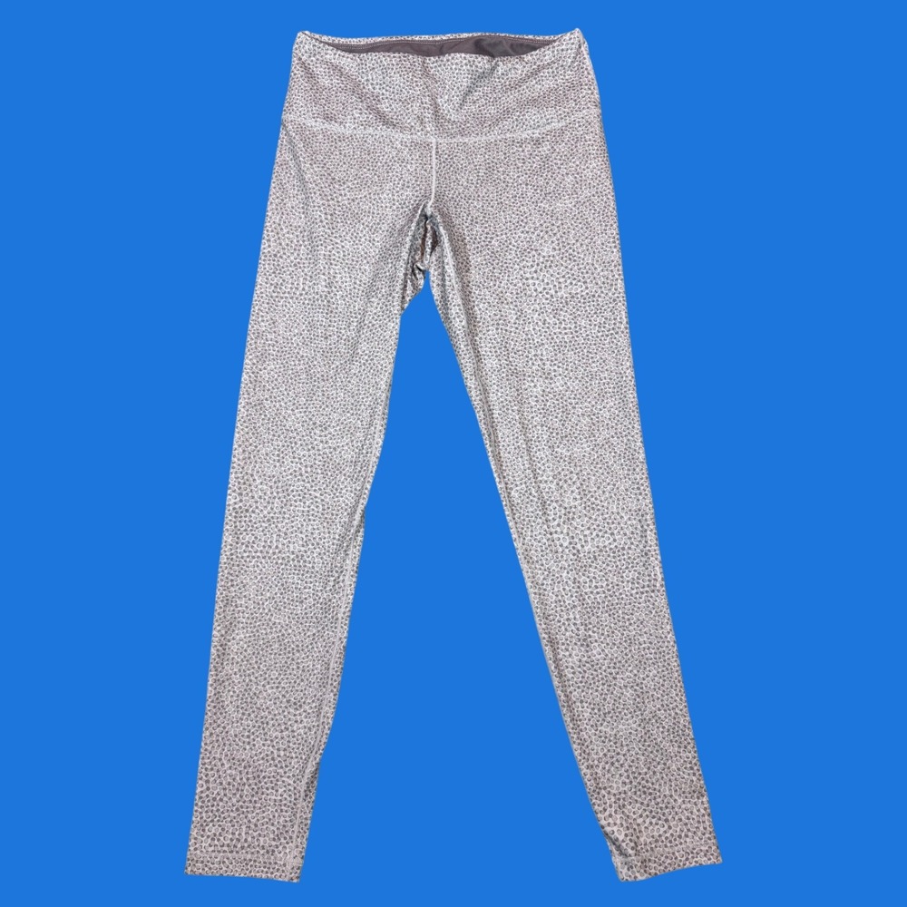 Prana Becksa Leggings Size S Gray Leopard Print High Rise Activewear